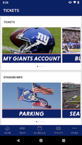 اسکرین شات برنامه New York Giants Mobile 2