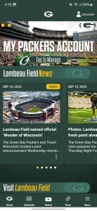 اسکرین شات 2 برنامه Green Bay Packers