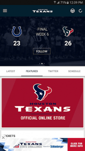اسکرین شات برنامه Houston Texans Mobile App 4