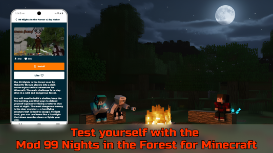 اسکرین شات 1 برنامه Mod 99 Nights for Minecraft PE