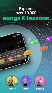 اسکرین شات 2 برنامه Yousician: Learn Guitar & Bass