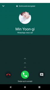 اسکرین شات برنامه Suga BTS "Min Yoon-gi" : Fake chat - fakecall 2