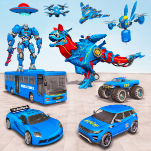 اسکرین شات برنامه Bus Robot Game - Multi Robot 1