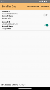 اسکرین شات 1 برنامه ZeroTier One