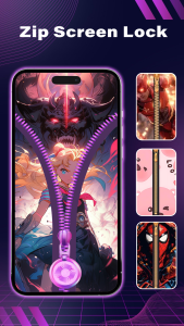 اسکرین شات 2 برنامه Zipper Lock - Zip Screen Theme