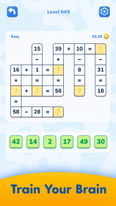 اسکرین شات بازی Math Crossword — Number puzzle 1