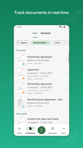 اسکرین شات 2 برنامه Zoho Sign - Fill & eSign Docs