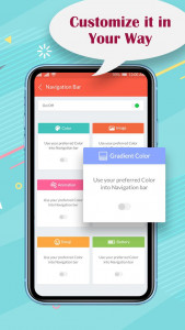 اسکرین شات 1 برنامه Colorful Custom Navigation Bar