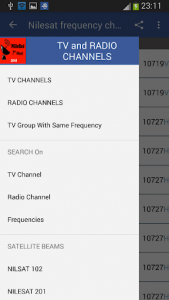 اسکرین شات برنامه Frequency Channels for Nilesat 1