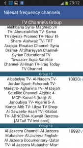 اسکرین شات برنامه Frequency Channels for Nilesat 4