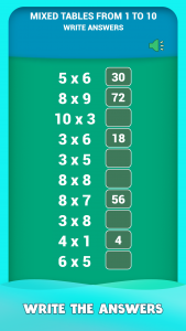 اسکرین شات برنامه Multiplication tables games 5
