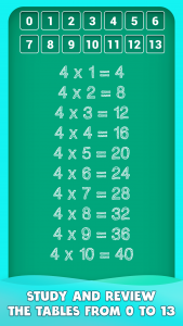 اسکرین شات برنامه Multiplication tables games 2