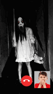 اسکرین شات برنامه Creepy Video Call from Slender Ghost Horror Prank 1