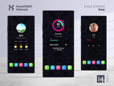 اسکرین شات برنامه One4KWGT Ultimate: KWGT widget 3