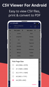 اسکرین شات 5 برنامه CSV File Viewer