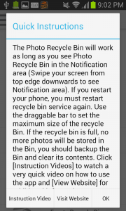 اسکرین شات برنامه Photo Recycle Bin 2