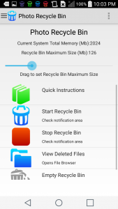 اسکرین شات برنامه Photo Recycle Bin 1