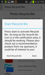 اسکرین شات برنامه Photo Recycle Bin 3