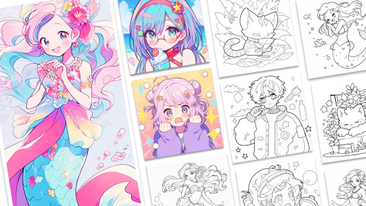 اسکرین شات 6 بازی Cute Drawing : Anime Color Fan