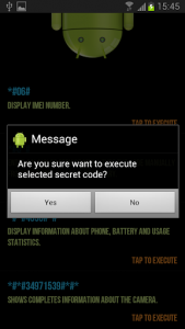 اسکرین شات برنامه Secret Codes For Android 3