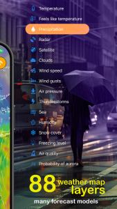 اسکرین شات برنامه Ventusky: Weather Maps & Radar 4