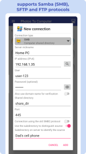 اسکرین شات 5 برنامه Photos To Computer or NAS