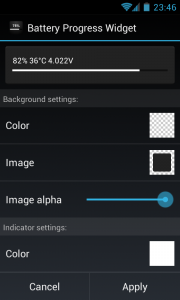 اسکرین شات برنامه Battery Progress Widget 2