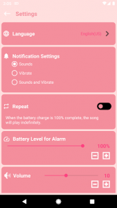 اسکرین شات برنامه Battery charge sound alert - peach 4