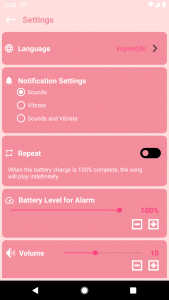 اسکرین شات برنامه Battery sound notification 3