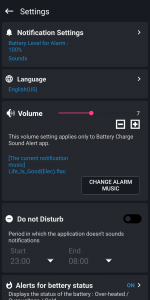 اسکرین شات 3 برنامه Battery charge notification