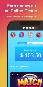 اسکرین شات برنامه testerup - earn money 1