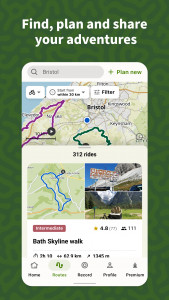 اسکرین شات 1 برنامه komoot - hike, bike & run