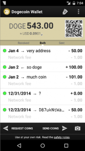 اسکرین شات برنامه Dogecoin Wallet 1
