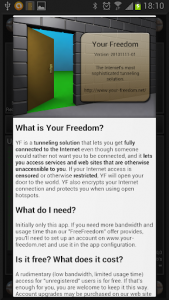 اسکرین شات برنامه Your Freedom VPN Client 1