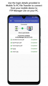 اسکرین شات برنامه Mobile to PC File Transfer 3