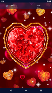 اسکرین شات برنامه Diamond Hearts Live Wallpaper 8