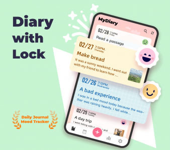 اسکرین شات برنامه Diary with Lock: Daily Journal 1
