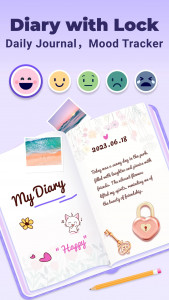 اسکرین شات برنامه Diary with Lock: Daily Journal 1