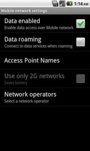 اسکرین شات برنامه Mobile Network Settings 3