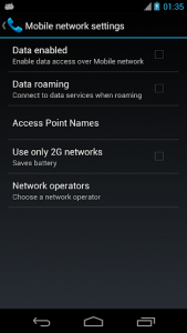 اسکرین شات برنامه Mobile Network Settings 2