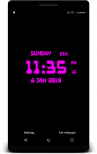 اسکرین شات برنامه Digital Clock Live Wallpaper 4