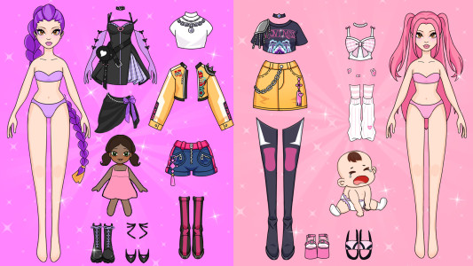 اسکرین شات 1 بازی Magic Paper Dolls Dress Up DIY