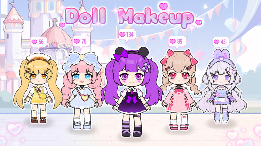 اسکرین شات 8 بازی Doll Makeup: Dress up for kids