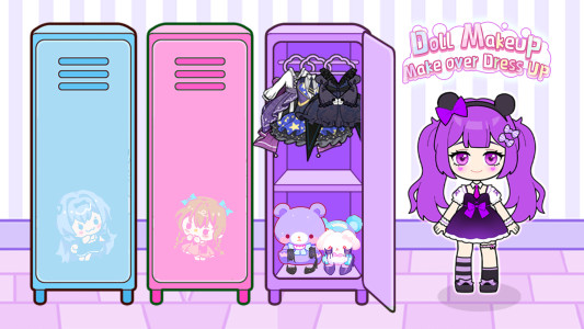 اسکرین شات 7 بازی Doll Makeup: Dress up for kids