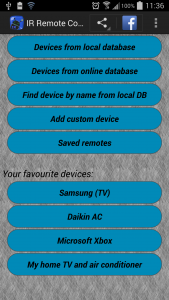 اسکرین شات برنامه IR Remote Control 2
