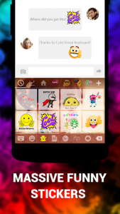 اسکرین شات برنامه Emoji Keyboard Cute Emoticons - Theme, GIF, Emoji 4