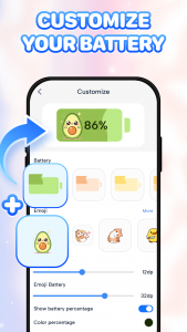 اسکرین شات 3 برنامه Emoji Battery - Battery Icon