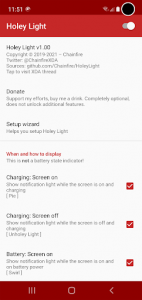 اسکرین شات برنامه Holey Light (LED emulator for Samsung/Pixel) 1