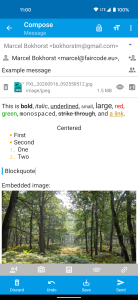 اسکرین شات 8 برنامه FairEmail, privacy aware email