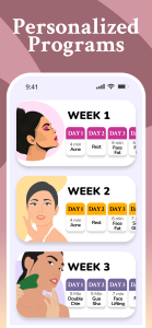 اسکرین شات 2 برنامه Face Yoga & Facial Exercises